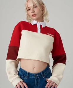 The Ragged Priest Kickers Classics Red & Cream Cropped Rugby Shirt