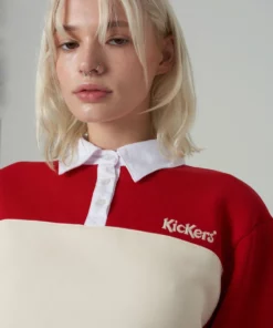 The Ragged Priest Kickers Classics Red & Cream Cropped Rugby Shirt