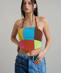 The Ragged Priest Rodeo Panelled Halter Top WOMEN'S