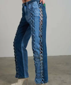 The Ragged Priest Leash Lace Up Dad Jean WOMEN'S