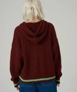 The Ragged Priest Kickers Classics Brown Knit Hoodie WOMEN'S