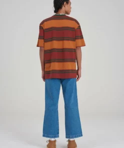 The Ragged Priest Kickers Classics Brown & Green Stripe Tee