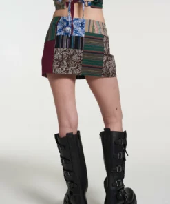 The Ragged Priest Primitive Patchwork Mini Skirt