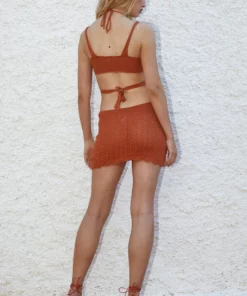 The Ragged Priest Milk It Shell Crochet Mini Dress