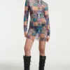 The Ragged Priest NEW ARRIVALS Memories Mesh Long Sleeve Dress
