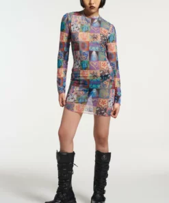 The Ragged Priest NEW ARRIVALS Memories Mesh Long Sleeve Dress