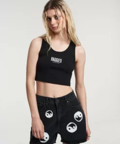 The Ragged Priest NEW ARRIVALS Yin Yang Shorts Charcoal