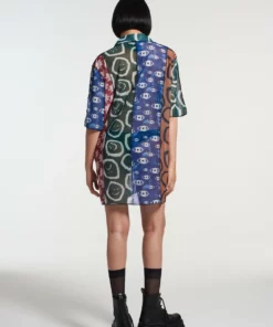 The Ragged Priest NEW ARRIVALS Stranded Mesh Shirt Dress