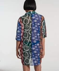 The Ragged Priest NEW ARRIVALS Stranded Mesh Shirt Dress