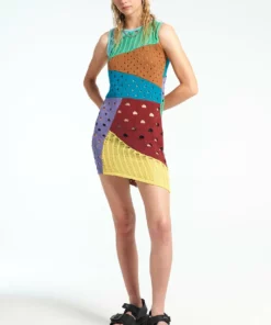 The Ragged Priest Scavenger Patchwork Knit Mini Dress