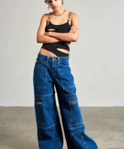 The Ragged Priest WOMEN'S Zip Sweeper Jean - Blue