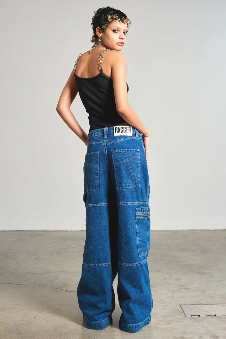 The Ragged Priest WOMEN'S Zip Sweeper Jean - Blue 4 The Ragged Priest WOMEN'S Zip Sweeper Jean - Blue