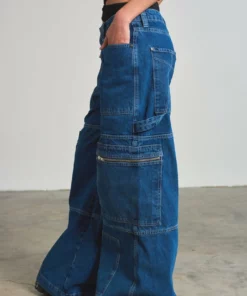 The Ragged Priest WOMEN'S Zip Sweeper Jean - Blue 14 The Ragged Priest WOMEN'S Zip Sweeper Jean - Blue