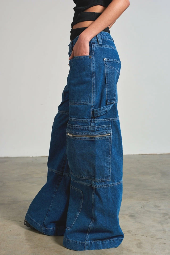 The Ragged Priest WOMEN'S Zip Sweeper Jean - Blue 7 The Ragged Priest WOMEN'S Zip Sweeper Jean - Blue