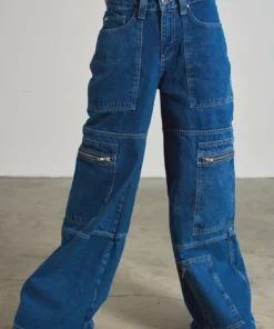 The Ragged Priest WOMEN'S Zip Sweeper Jean - Blue 15 The Ragged Priest WOMEN'S Zip Sweeper Jean - Blue