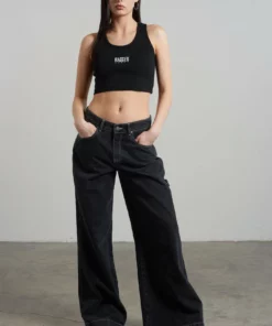 The Ragged Priest Ragged Black Ribbed Vest