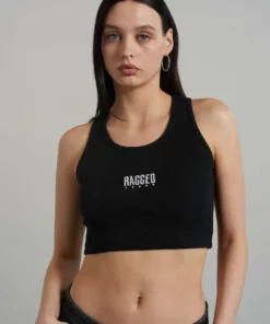 The Ragged Priest Ragged Black Ribbed Vest