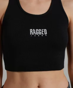 The Ragged Priest Ragged Black Ribbed Vest