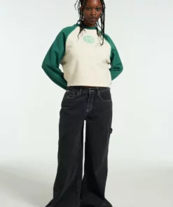 The Ragged Priest Ragged Green & White Raglan Sweater