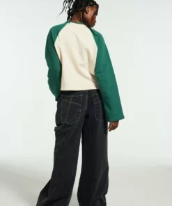 The Ragged Priest Ragged Green & White Raglan Sweater