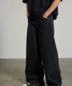 The Ragged Priest Warden Wide Leg Charcoal Skater Jean