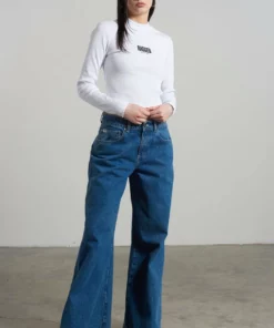 The Ragged Priest Ragged White Ribbed Long Sleeve Tee