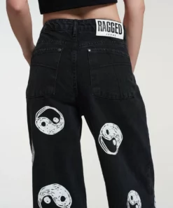 The Ragged Priest Yin Yang Printed Release Jean Charcoal NEW ARRIVALS